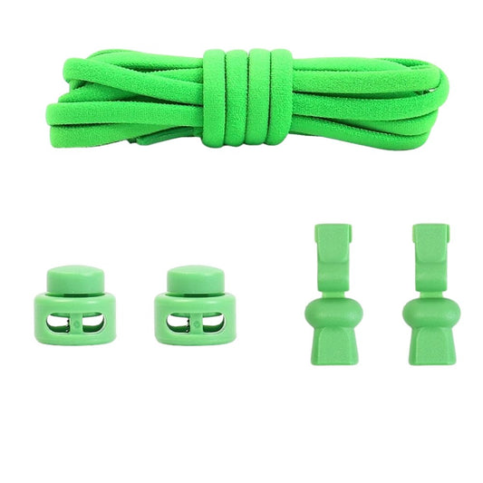 Groene compacte elastische veters zonder strikken met verstelbare sluiting