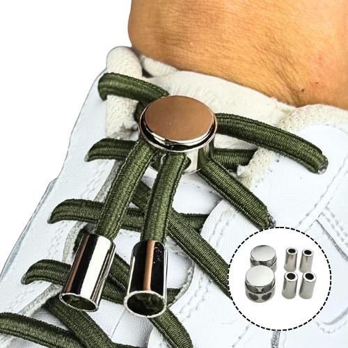 mosgroene elastische veters met zilveren luxe lock hoofdafbeelding voor handleidingenpagina 