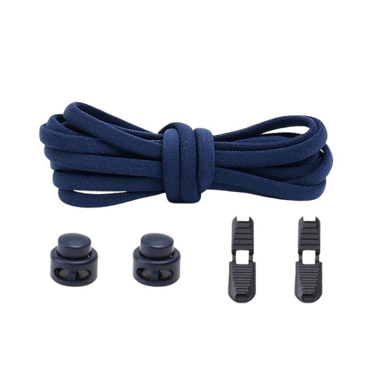 Elastische veters marineblauw sport met sluitsysteem voor sportschoenen en wandelschoenen
