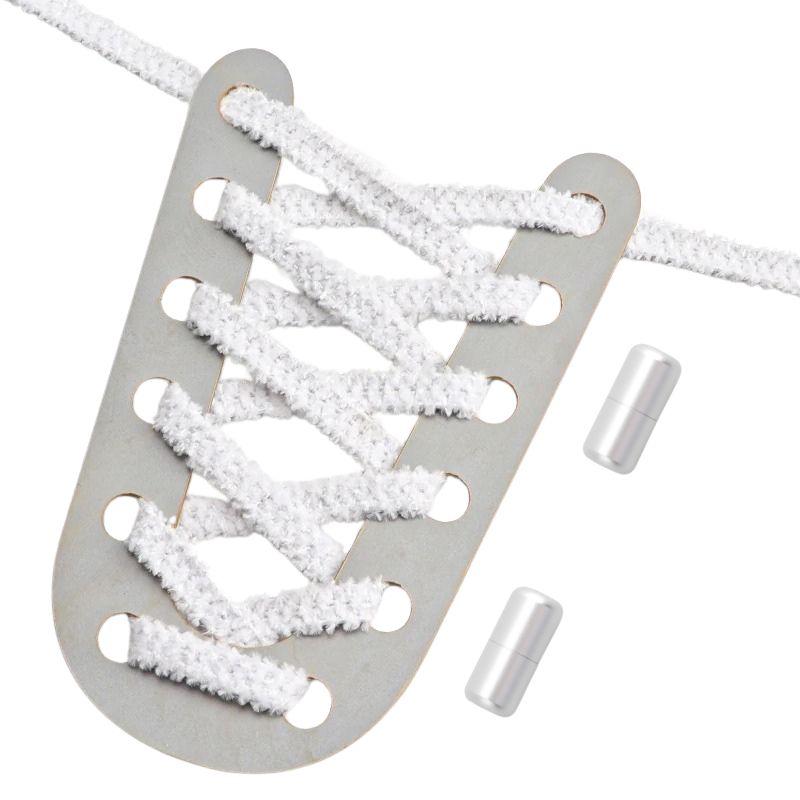 Fluffy elastische veters wit met draaisluiting voor casual schoenen en dagelijks gebruik