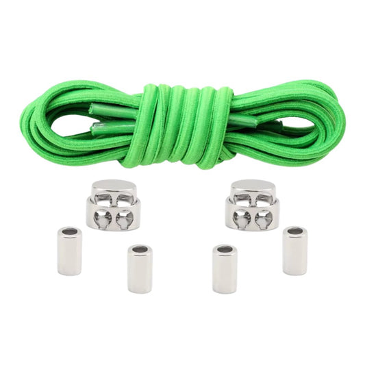 Groene robuuste ovale elastische veters zonder strikken met metalen verstelbare sluiting