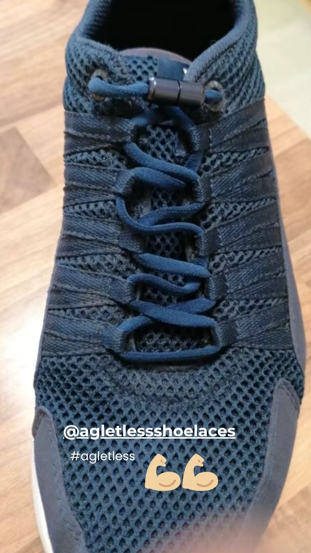 Een klant deelt ervaring met Agletless elastische veters op instagram