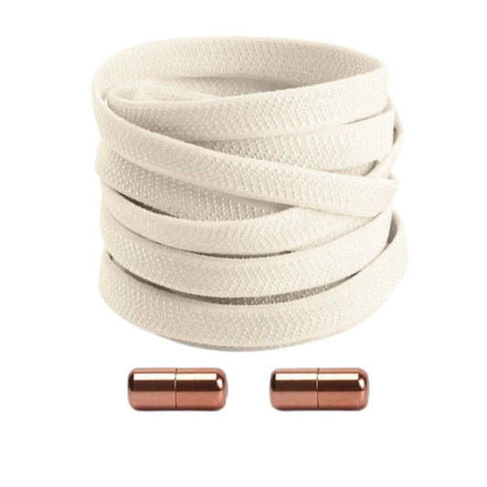 Beige textuur elastische veters zonder strikken met draaicapsule