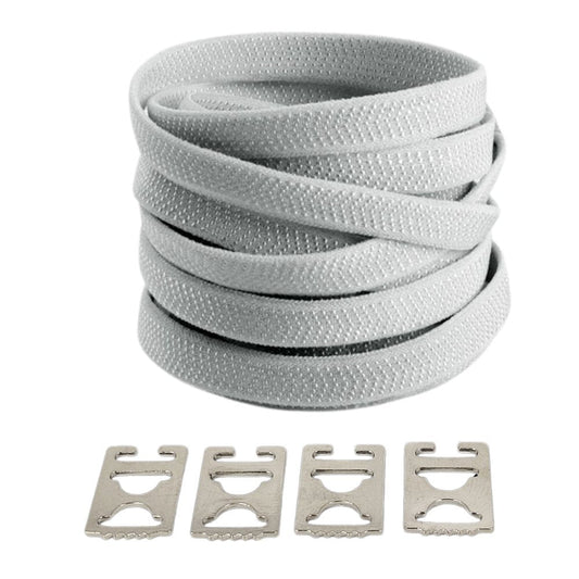 Grijze elastische veters met onzichtbare clip, neutraal en veelzijdig met extra comfort
