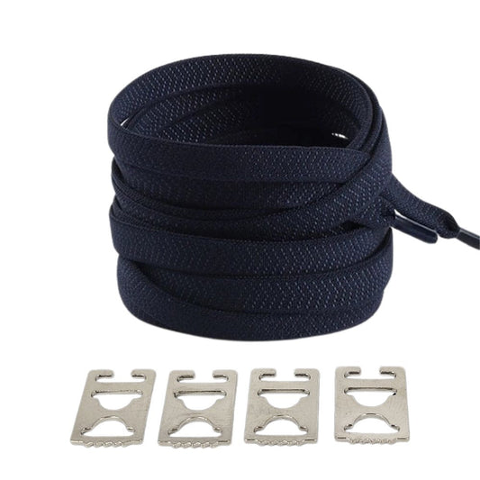 Marineblauwe elastische veters met onzichtbare clip, tijdloze uitstraling met comfort