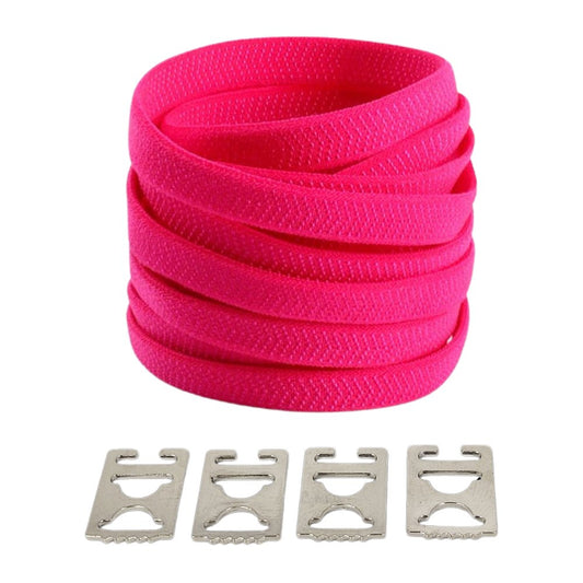 Rozerode elastische veters met onzichtbare clip, speels en levendig met extra comfort