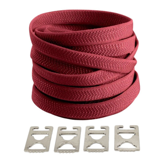 Wijnrode elastische veters met onzichtbare clip, elegant en stijlvol met extra comfort